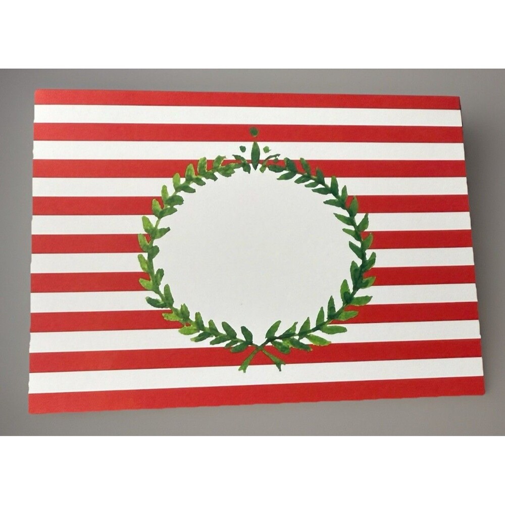 Odd Balls Christmas Note Cards - Laurel Wreath - Folded - 10 Pack